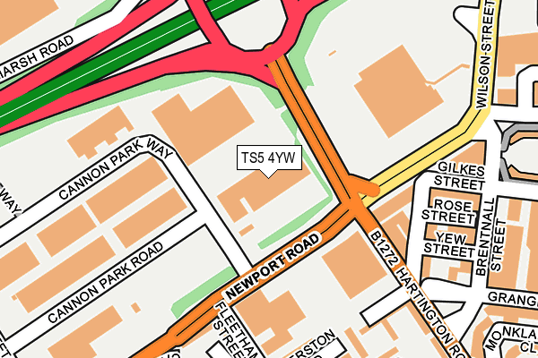 TS5 4YW map - OS OpenMap – Local (Ordnance Survey)