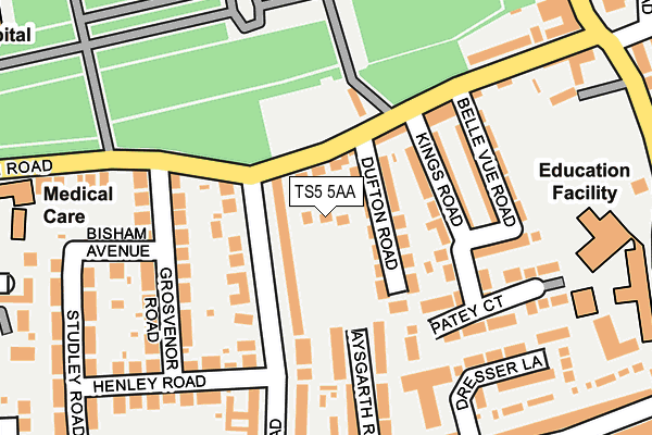 TS5 5AA map - OS OpenMap – Local (Ordnance Survey)
