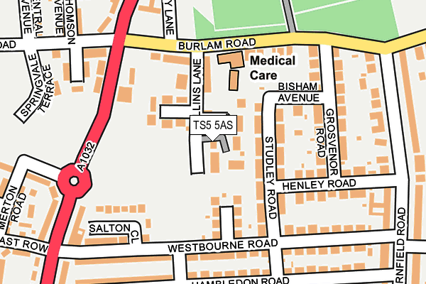 TS5 5AS map - OS OpenMap – Local (Ordnance Survey)