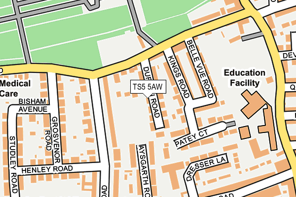 TS5 5AW map - OS OpenMap – Local (Ordnance Survey)