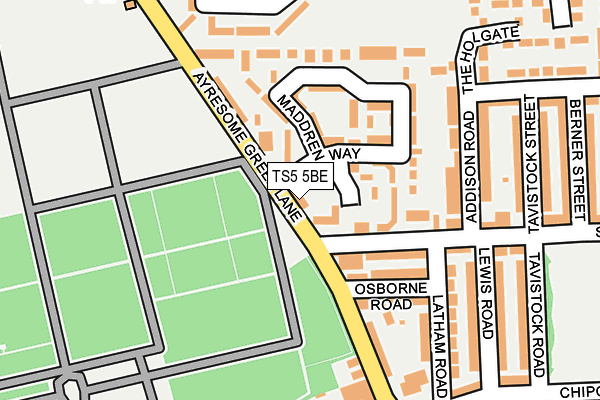 TS5 5BE map - OS OpenMap – Local (Ordnance Survey)