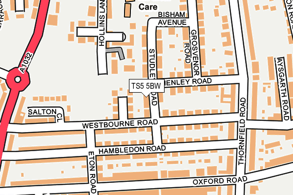 TS5 5BW map - OS OpenMap – Local (Ordnance Survey)