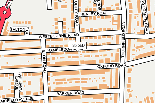 TS5 5ED map - OS OpenMap – Local (Ordnance Survey)