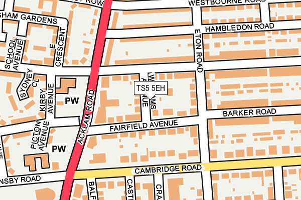 TS5 5EH map - OS OpenMap – Local (Ordnance Survey)