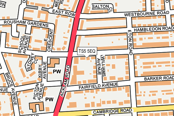 TS5 5EQ map - OS OpenMap – Local (Ordnance Survey)