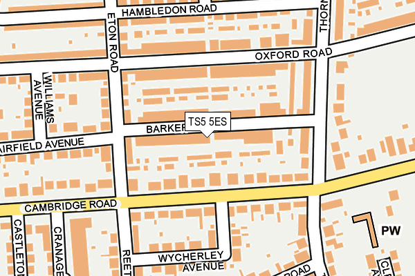 TS5 5ES map - OS OpenMap – Local (Ordnance Survey)