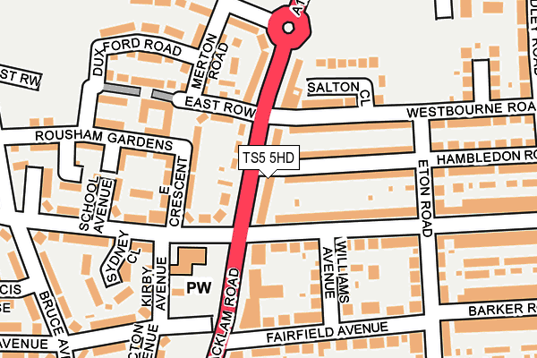 TS5 5HD map - OS OpenMap – Local (Ordnance Survey)