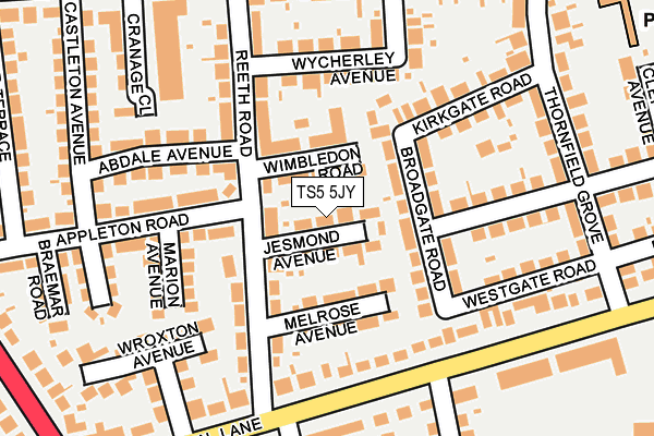 TS5 5JY map - OS OpenMap – Local (Ordnance Survey)