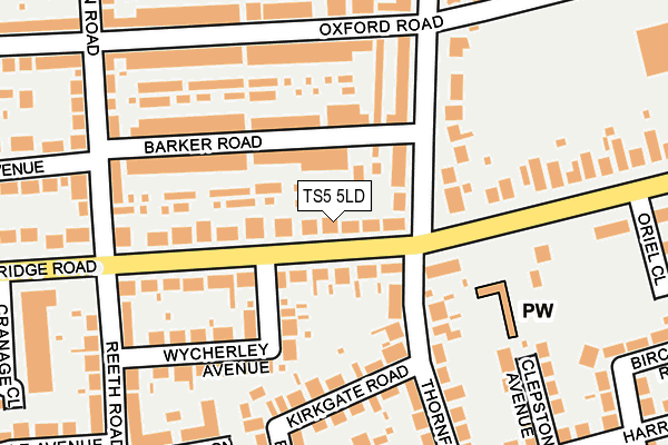 TS5 5LD map - OS OpenMap – Local (Ordnance Survey)