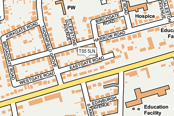 TS5 5LN map - OS OpenMap – Local (Ordnance Survey)
