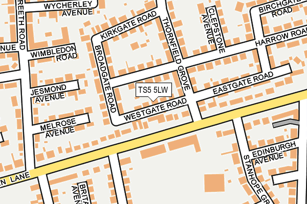 TS5 5LW map - OS OpenMap – Local (Ordnance Survey)