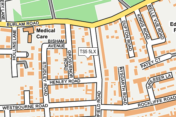TS5 5LX map - OS OpenMap – Local (Ordnance Survey)