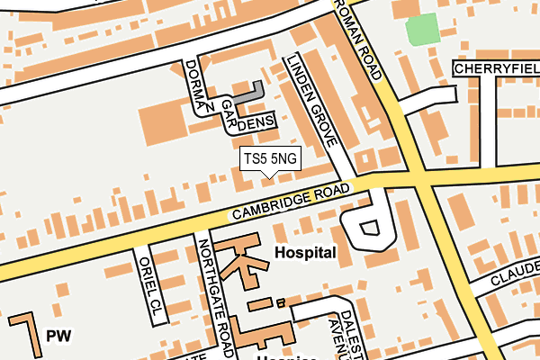 TS5 5NG map - OS OpenMap – Local (Ordnance Survey)