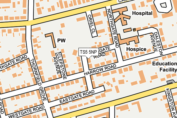 TS5 5NP map - OS OpenMap – Local (Ordnance Survey)