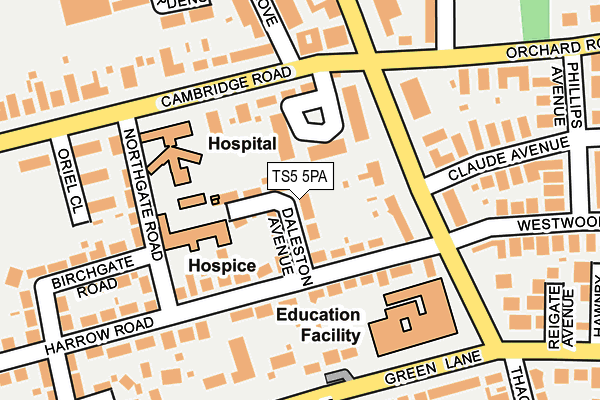 TS5 5PA map - OS OpenMap – Local (Ordnance Survey)