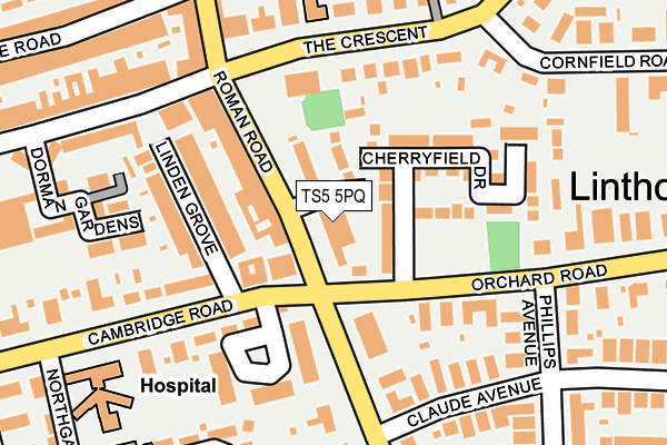 TS5 5PQ map - OS OpenMap – Local (Ordnance Survey)