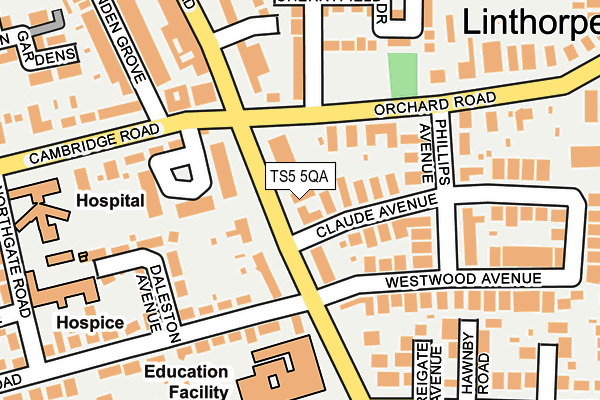 TS5 5QA map - OS OpenMap – Local (Ordnance Survey)