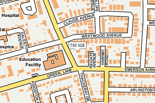 TS5 5QE map - OS OpenMap – Local (Ordnance Survey)