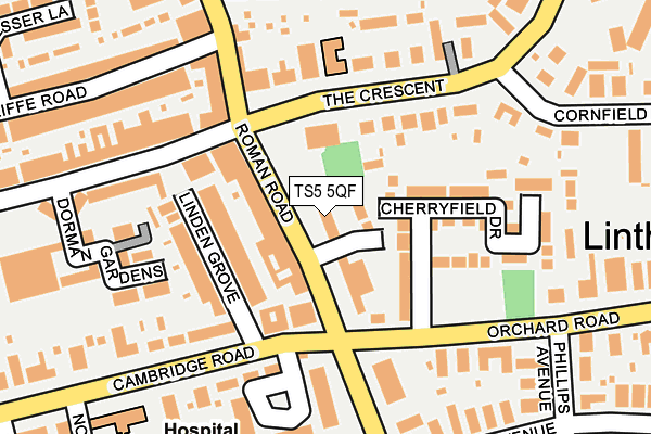 TS5 5QF map - OS OpenMap – Local (Ordnance Survey)