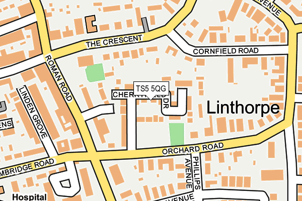 TS5 5QG map - OS OpenMap – Local (Ordnance Survey)