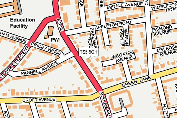 TS5 5QH map - OS OpenMap – Local (Ordnance Survey)