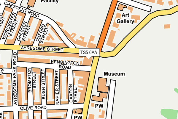 TS5 6AA map - OS OpenMap – Local (Ordnance Survey)