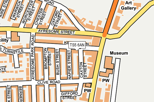 TS5 6AN map - OS OpenMap – Local (Ordnance Survey)