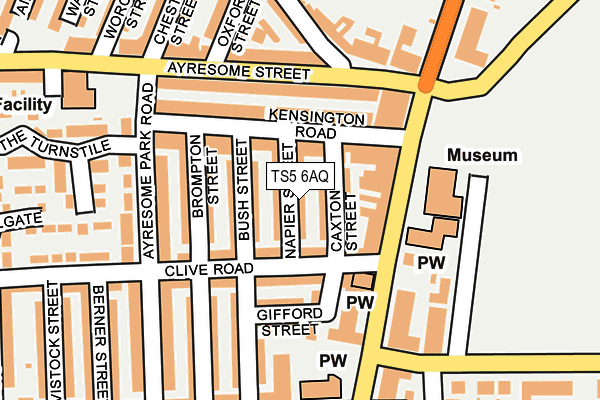 TS5 6AQ map - OS OpenMap – Local (Ordnance Survey)