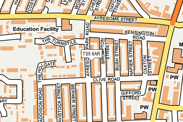 TS5 6AR map - OS OpenMap – Local (Ordnance Survey)