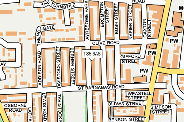 TS5 6AS map - OS OpenMap – Local (Ordnance Survey)