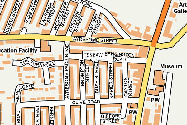 TS5 6AW map - OS OpenMap – Local (Ordnance Survey)