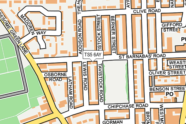 TS5 6AY map - OS OpenMap – Local (Ordnance Survey)
