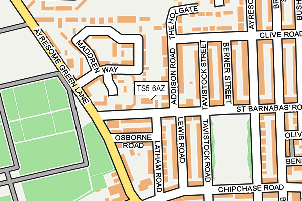 TS5 6AZ map - OS OpenMap – Local (Ordnance Survey)
