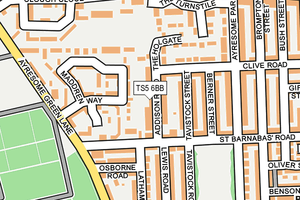 TS5 6BB map - OS OpenMap – Local (Ordnance Survey)