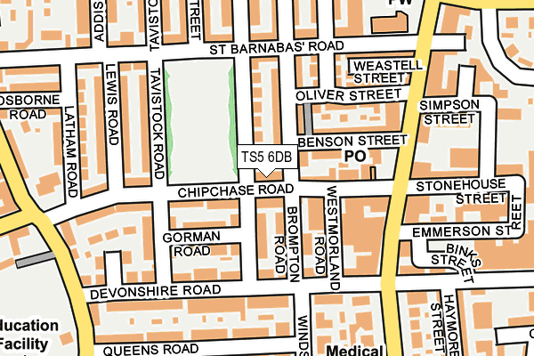 TS5 6DB map - OS OpenMap – Local (Ordnance Survey)