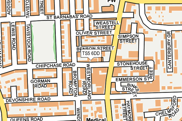 TS5 6DD map - OS OpenMap – Local (Ordnance Survey)