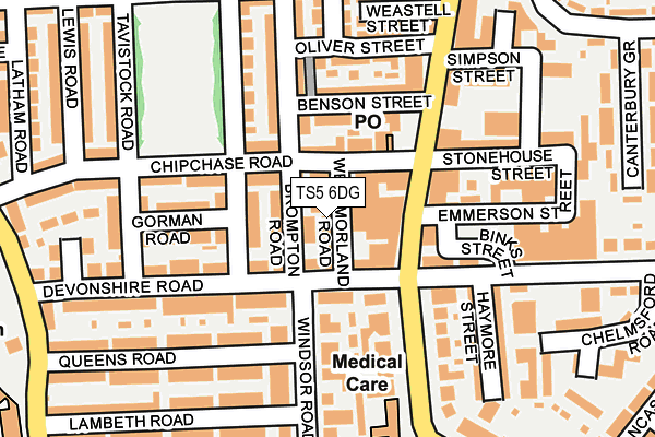 TS5 6DG map - OS OpenMap – Local (Ordnance Survey)