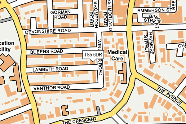 TS5 6DR map - OS OpenMap – Local (Ordnance Survey)