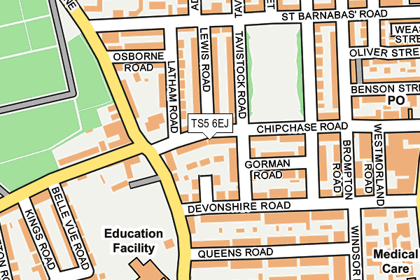 TS5 6EJ map - OS OpenMap – Local (Ordnance Survey)