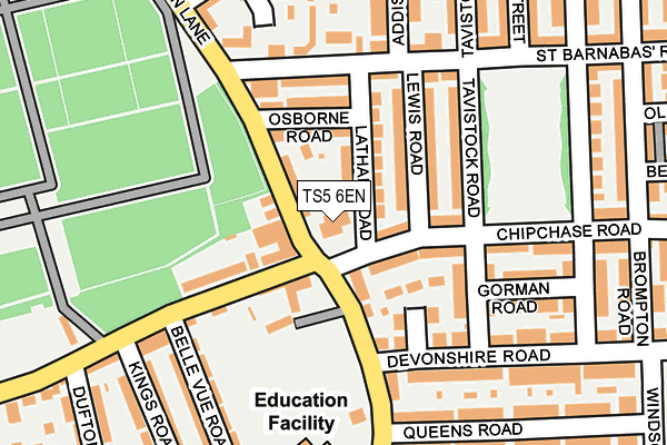 TS5 6EN map - OS OpenMap – Local (Ordnance Survey)