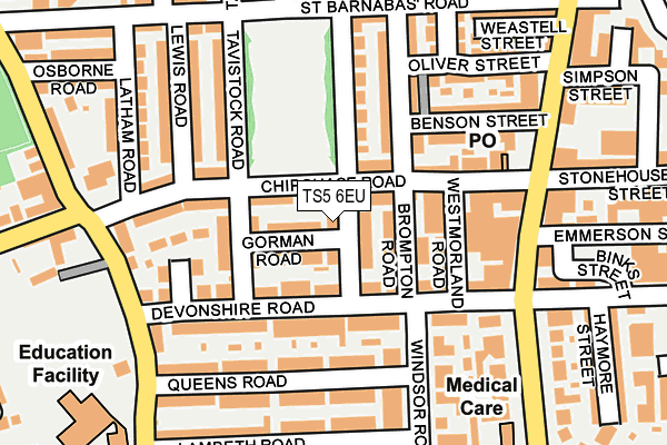TS5 6EU map - OS OpenMap – Local (Ordnance Survey)