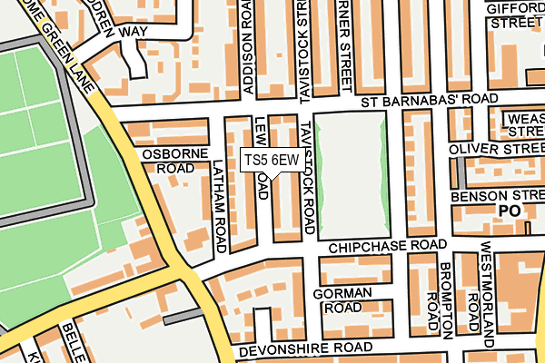 TS5 6EW map - OS OpenMap – Local (Ordnance Survey)