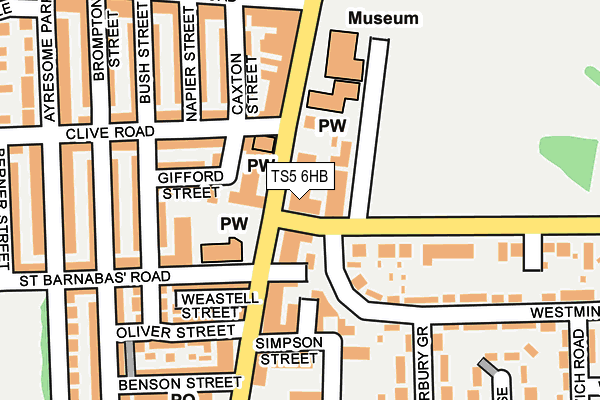 TS5 6HB map - OS OpenMap – Local (Ordnance Survey)