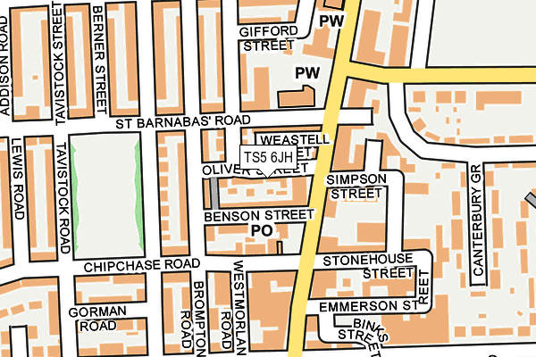 TS5 6JH map - OS OpenMap – Local (Ordnance Survey)