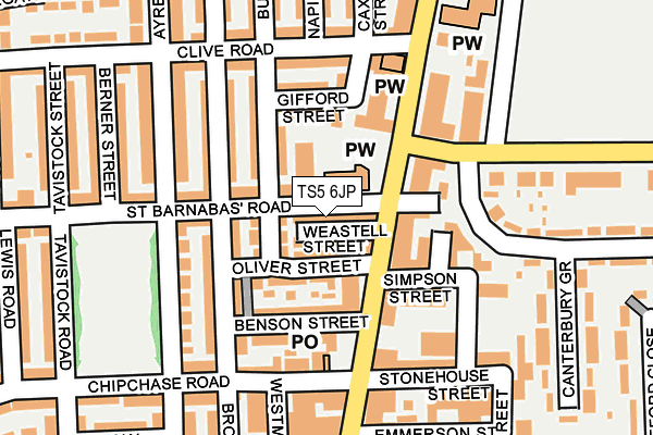 TS5 6JP map - OS OpenMap – Local (Ordnance Survey)