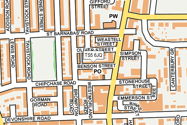 TS5 6JQ map - OS OpenMap – Local (Ordnance Survey)