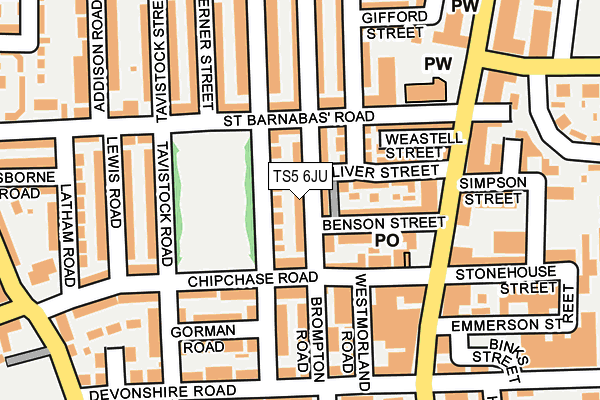 TS5 6JU map - OS OpenMap – Local (Ordnance Survey)