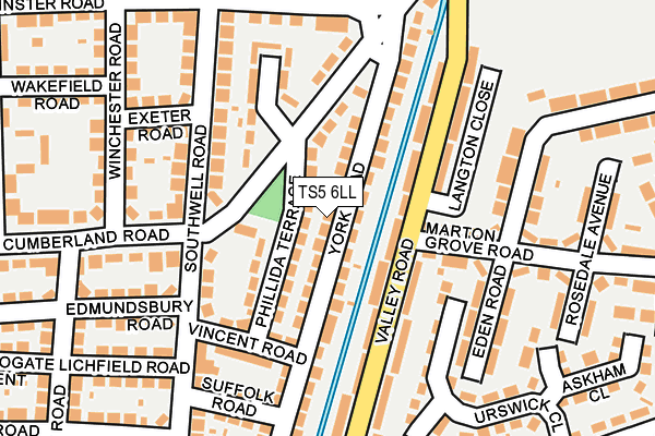TS5 6LL map - OS OpenMap – Local (Ordnance Survey)