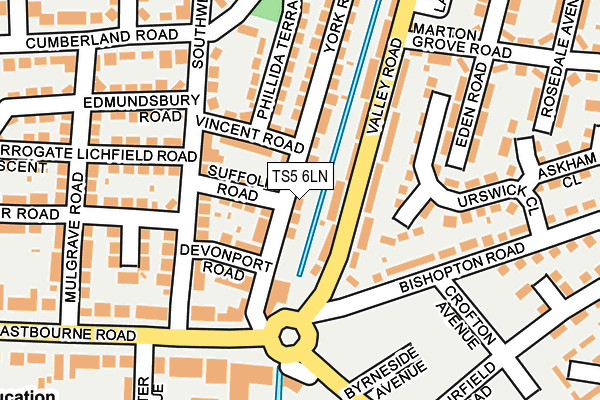 TS5 6LN map - OS OpenMap – Local (Ordnance Survey)