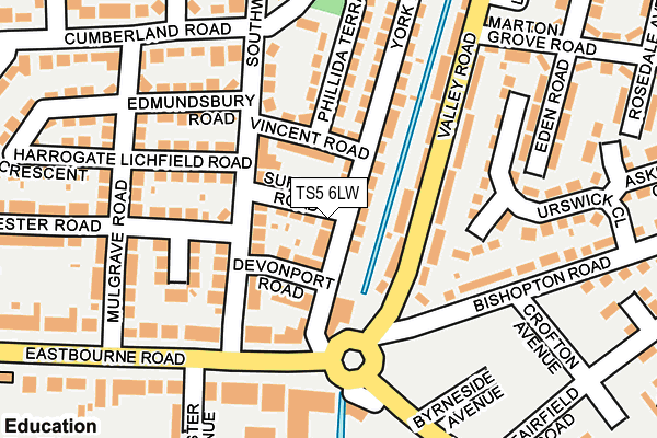 TS5 6LW map - OS OpenMap – Local (Ordnance Survey)